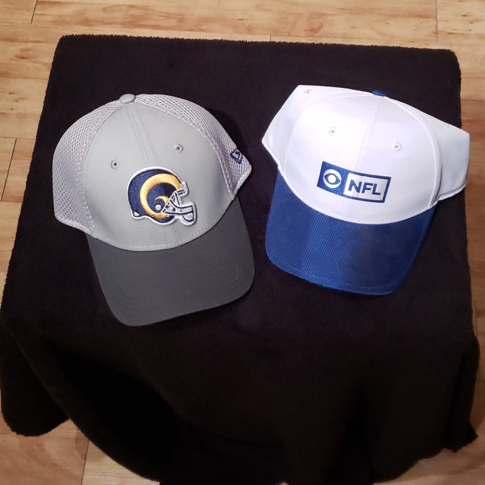 Two brand new, never-worn hats. LA Rams and CBS Sports-NFL hats.